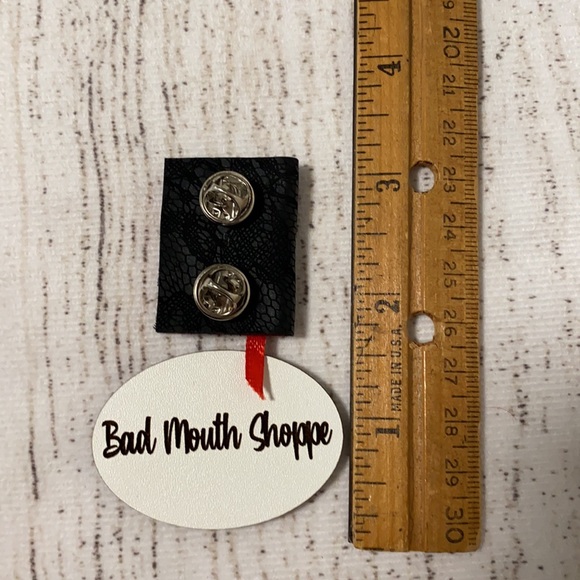 *Witchwood Bags Vegan Leather Mini Bound Book Lapel Pin in Black Magic - Picture 4 of 5